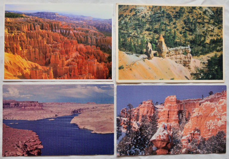 10x assorted vintage (1980s) unused postcards from USA, mint (2x duplicates)