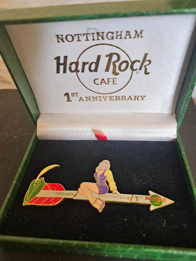 Hard Rock Cafe Nottingham 1st Anniversary Pin Badge in Box