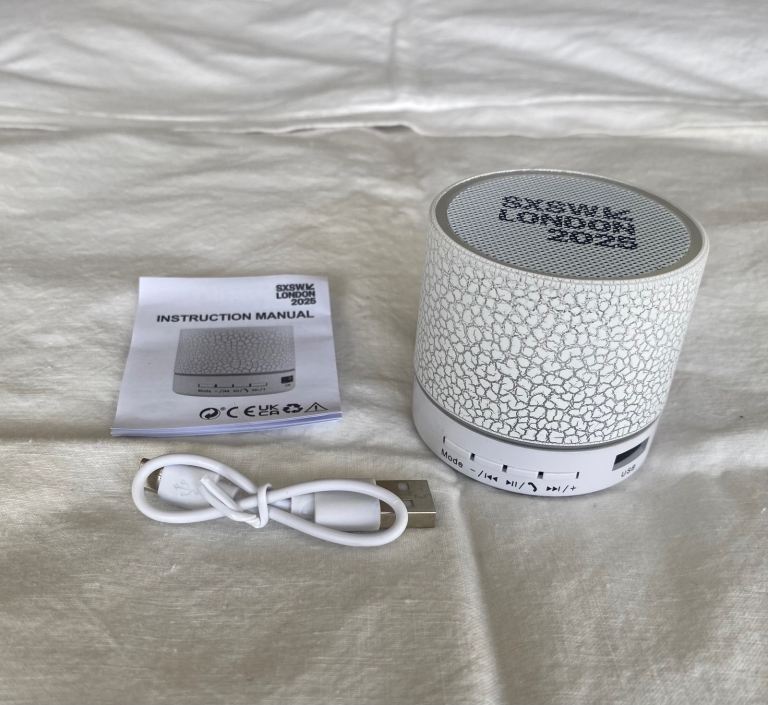 LED Bluetooth Speaker Mini Portable Wireless Light Up - Boxed- SXSW London 2025