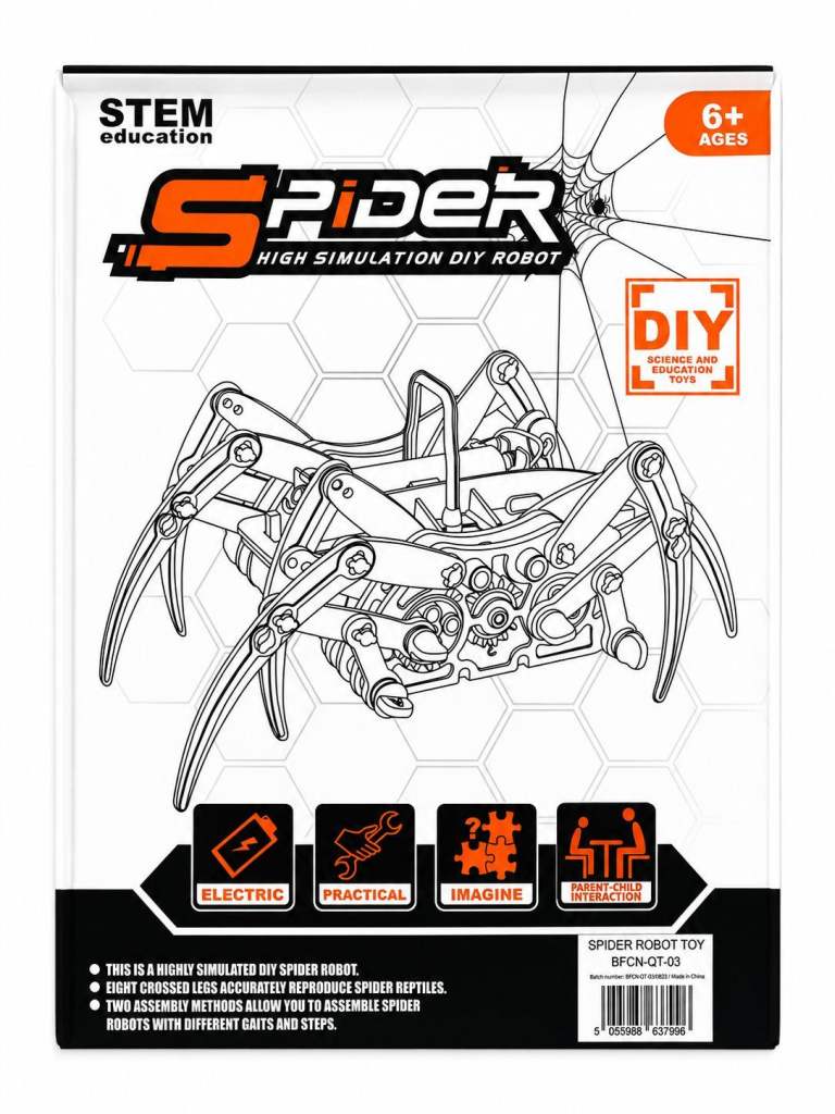 DIY Spider Robot STEM Educational Toy Electric Science Kit 6+ Years