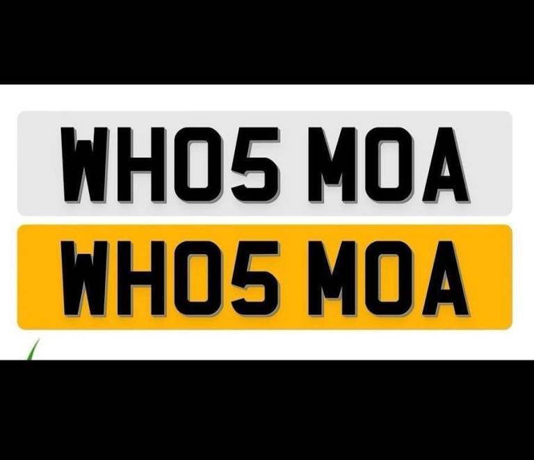 WH0S MOA number plate
