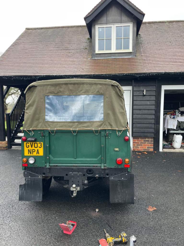 Canvas hood and rails 