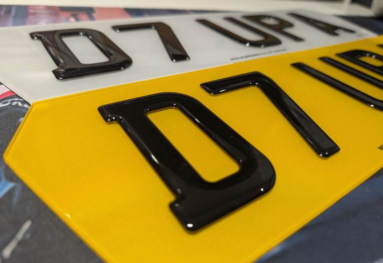 Black 3D Gel Car Number Plates - Road Legal