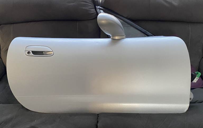 Mazda MX5 2003 mk2.5 drivers OS door silver complete with mirror, card, window