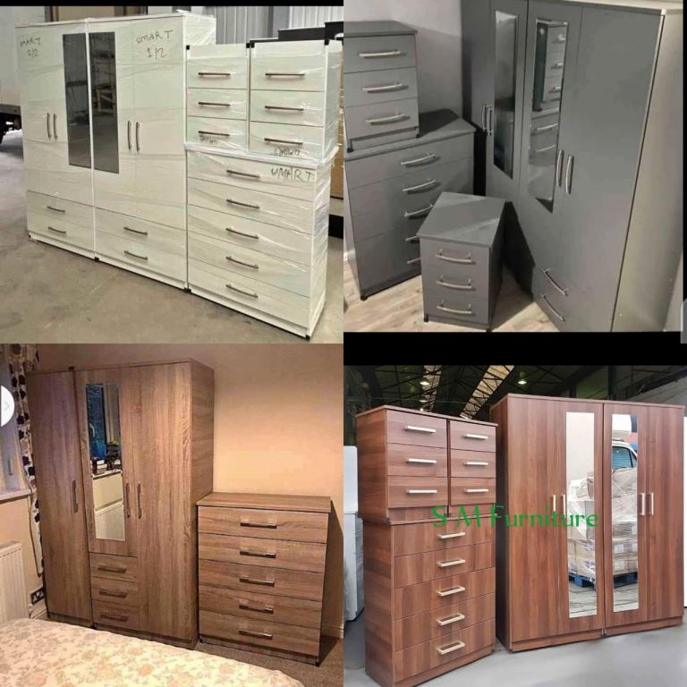 New Wardrobe and Chest of Drawers Sets - Various Colours