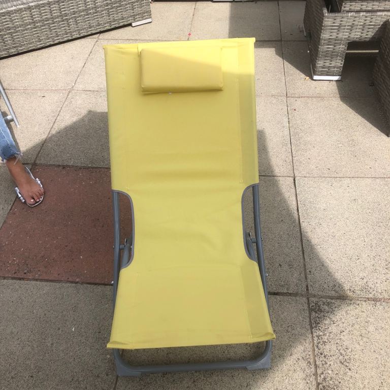 2 Brand New  Caracao Yellow Folding Sun Lounger / Beach Chair