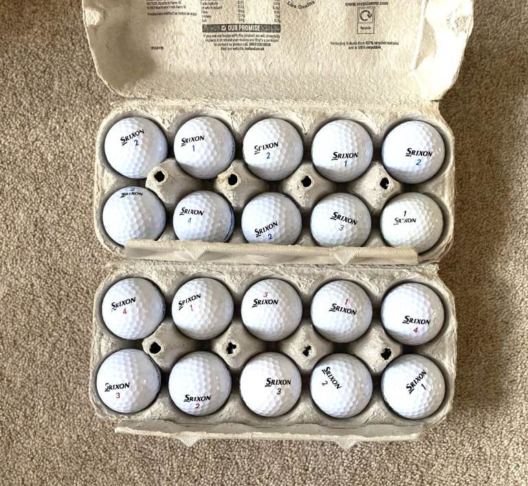 20 Srixon White Golf Balls - Used but Good and Clean
