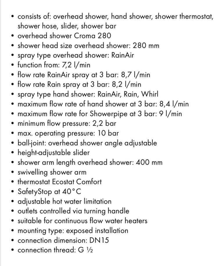 Shower thermostatic mixer Black Matt