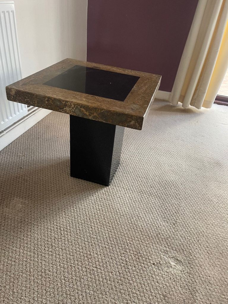 5 Piece Stylish Marble Effect Coffee Table – Good Condition