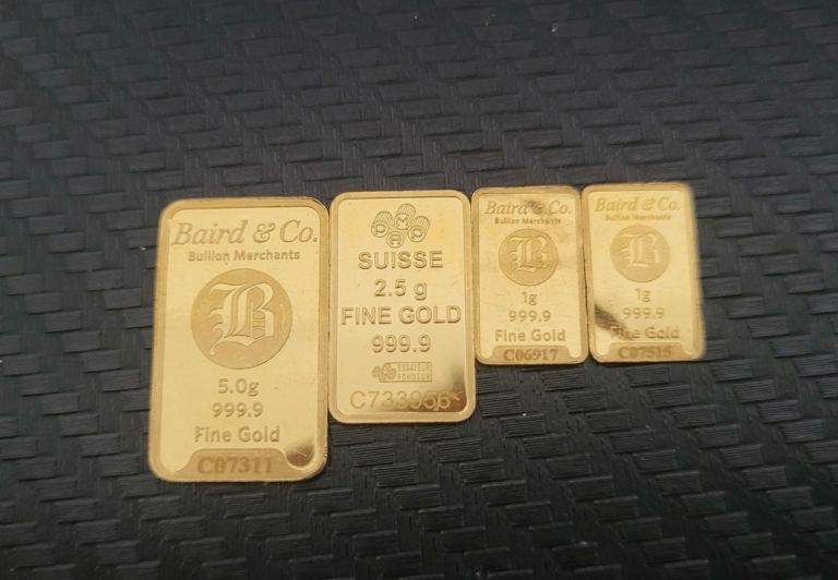 Gold Bars - Various Weights, As Good As New
