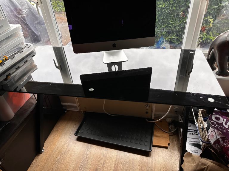 Black Glass Desk