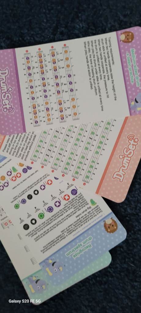 See description. Ride on toys. Educational. Kids Drum Set Instruction Cards - Learn to Play