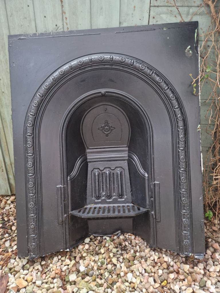 Original Victorian cast iron fireplace