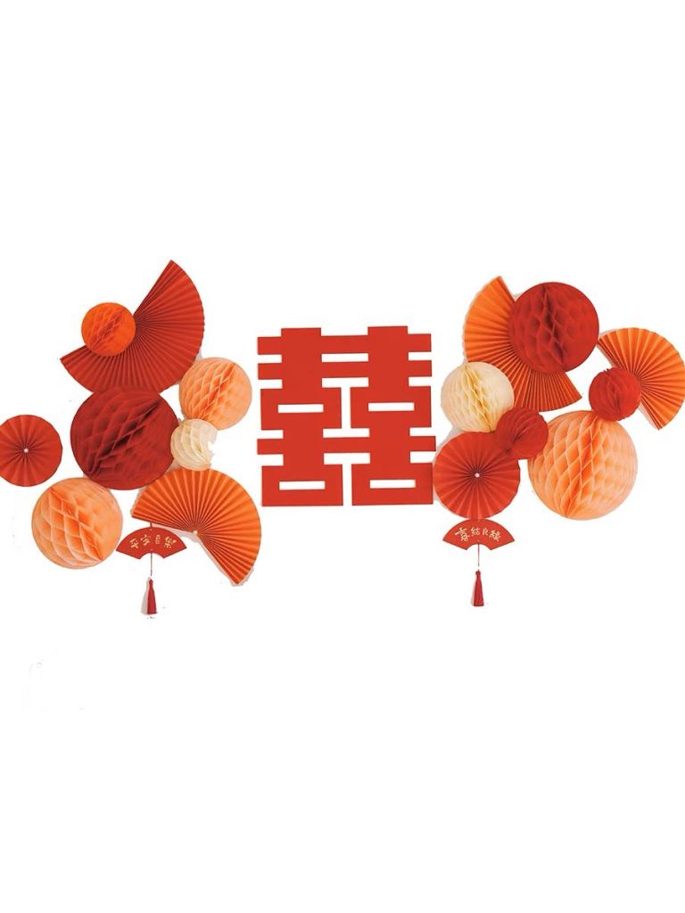 Chinese wedding wall decoration double happiness wall backdrop