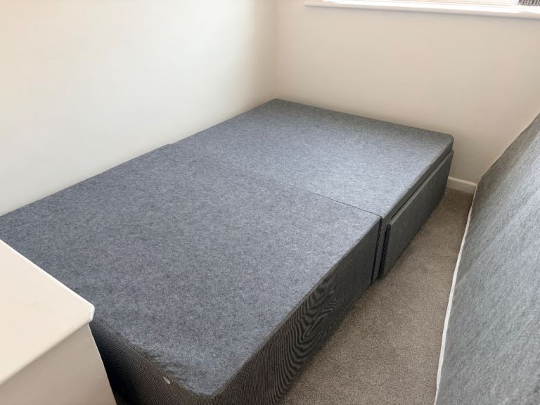Small Fouble Grey Divan Bed Base – Good Condition