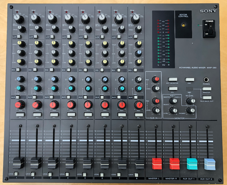 Audio Mixer Sony Broadcast mxp-29 8 channel audio mixer. 