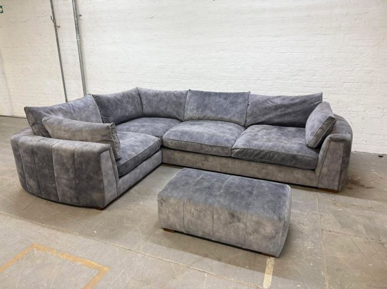 Sofology Emperor Interchangeable Corner Sofa with Matching Footstool 