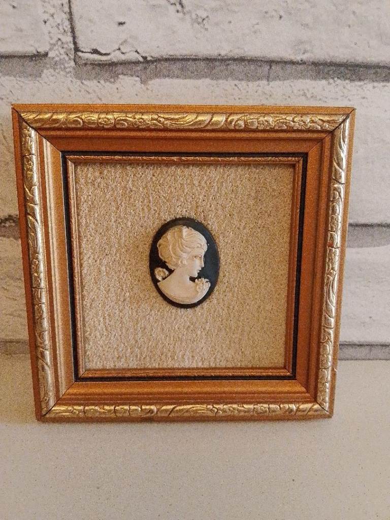 Vintage Cameo Picture in Gold Frame – Good Condition