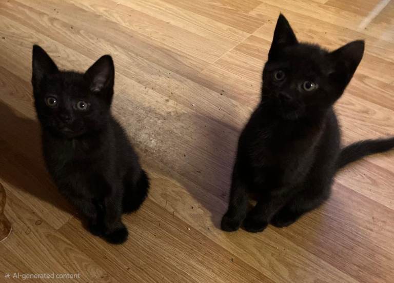 Two male black kittens needing forever home