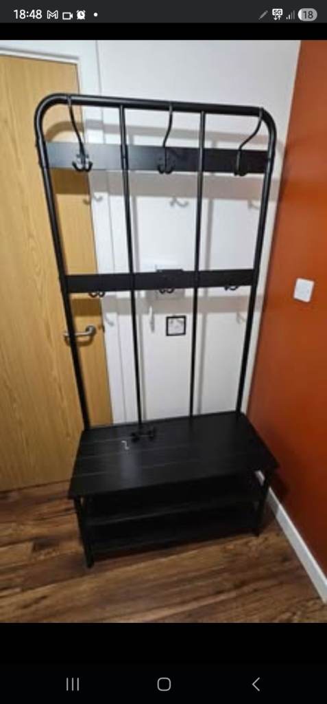 IKEA NIPÅSEN Coat Rack & Shoe Storage Bench – Black – £30