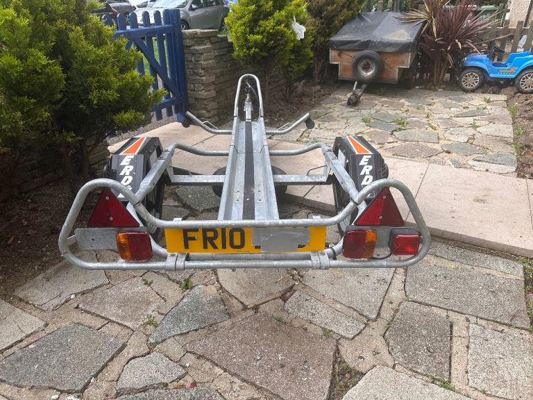ERDE PM310 Single Motorcycle bike trailer with 2 brand new spare wheels + 1.5 ramp
