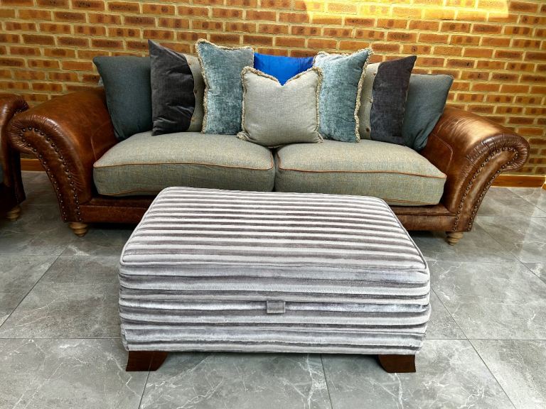 Tetrad Northwood Leather Four seater Sofa and Footstool