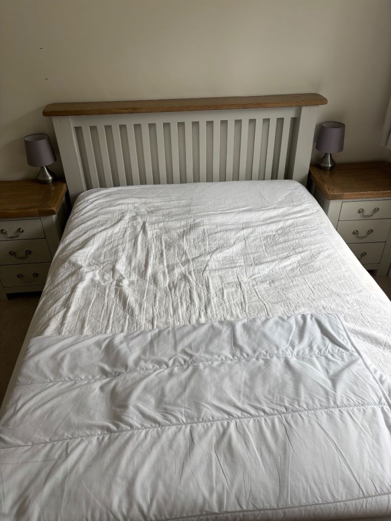 Double Bed Frame with Matching Bedside Tables – Good Condition | in ...