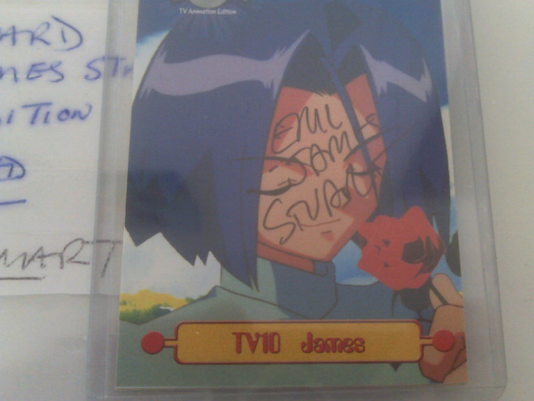 2 pokemon cards signed by eric stuart voice of james + brock new still ...