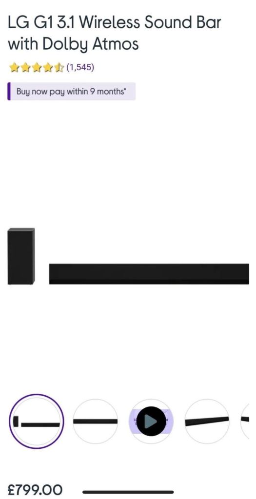 LG soundbar and subwoofer