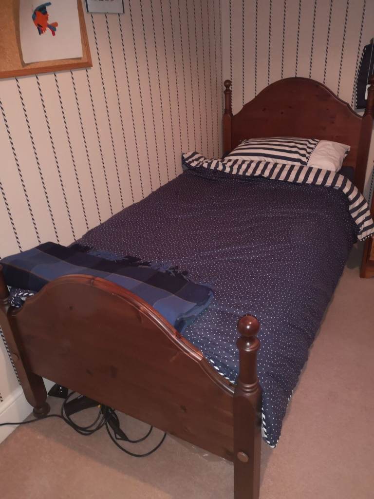 image for Antique Pine Single Bed Frame