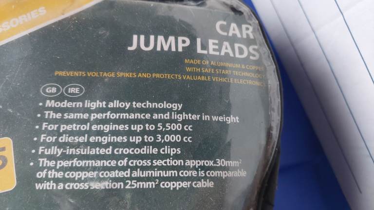 Heavy Duty Car Jump Leads , as new