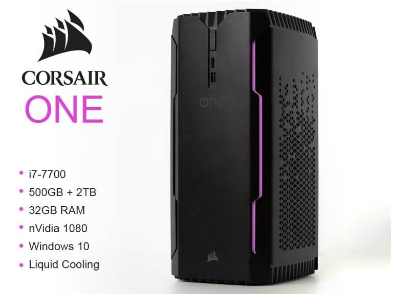 Corsair ONE Pro Gaming SFF mini PC Intel Core i7, 32GB RAM 500GB 2TB, nVidia RTX 1080 Liquid Cooling