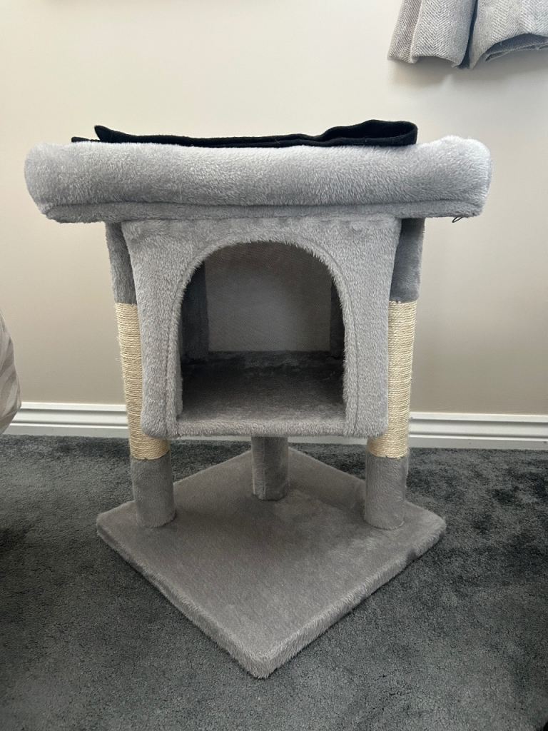 Small Grey Cat Tree with scratching posts