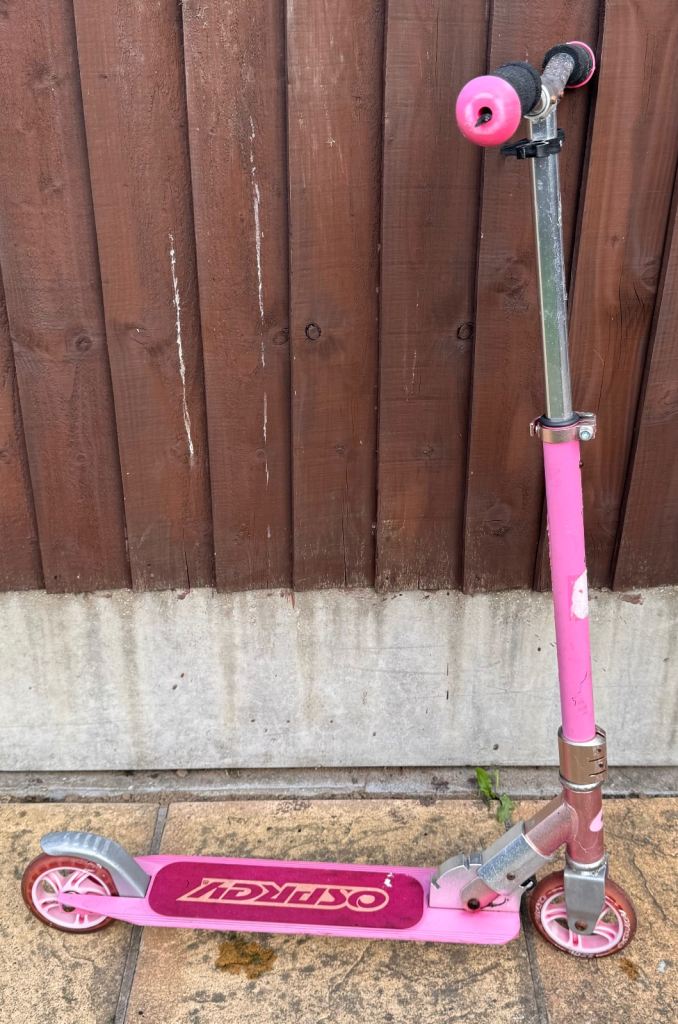 Osprey Kids Folding Kick Scooter  Pink Height  Adjustable Handlebars - 2 Wheels