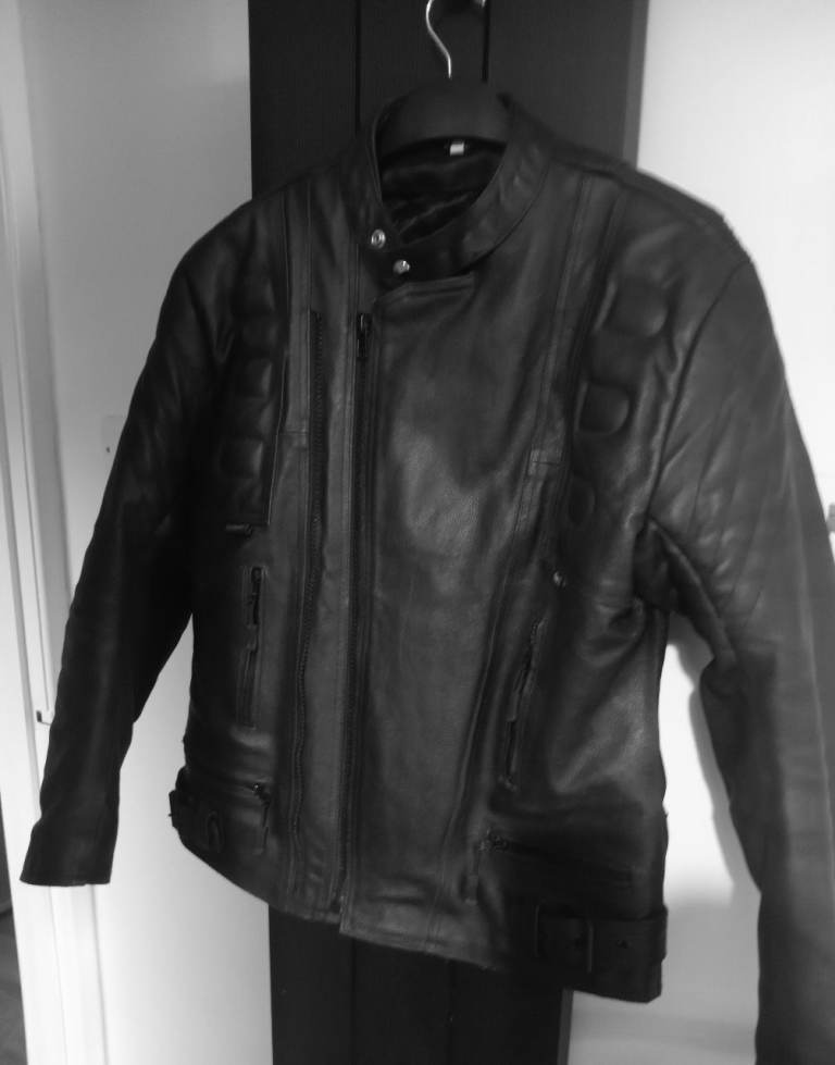 Leather motorcycle jacket