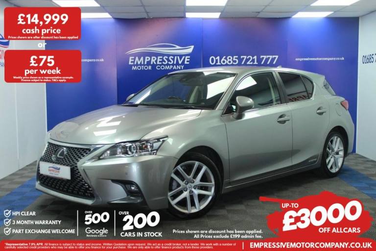 2021 Lexus CT 1.8 200h Hatchback 5dr Petrol Hybrid E-CVT Euro 6 (s/s) (136 ps) Hatchback Automatic