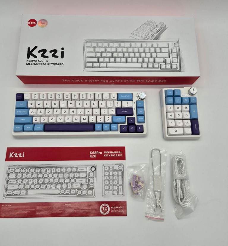 Wireless Mechanical Keyboard & Numpad Kit 65% Compact Tri-Mode RGB Hot-Swappable