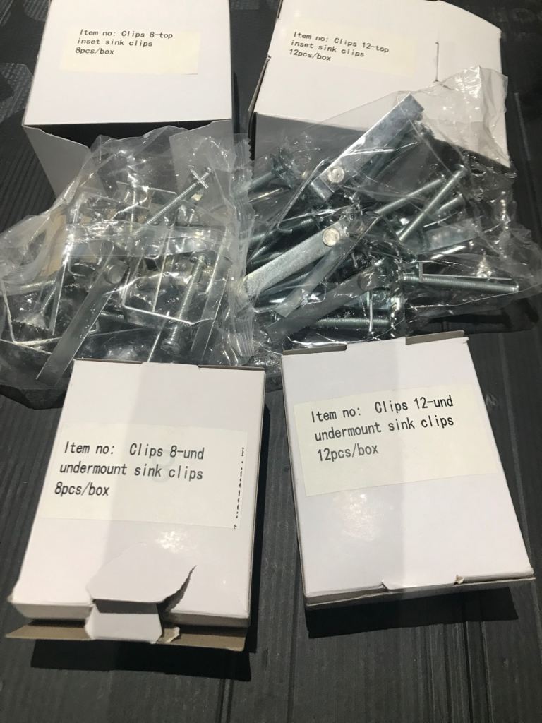 Kitchen Sink Top and under mount inset clips