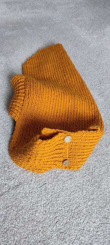 Hand Knitted Dog Coat mustard colour for medium to large dog-measurements below