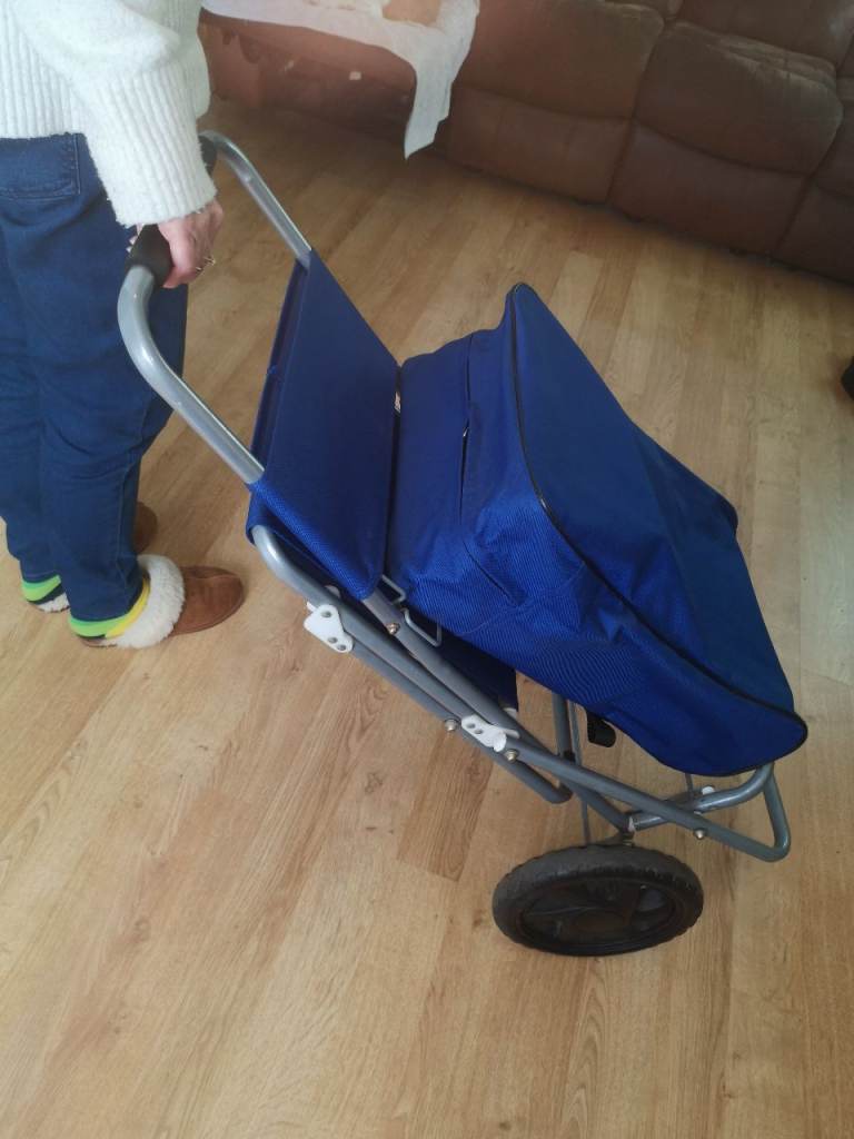 Shopping Trolley With Handy Fold Out Seat & Detachable Bag