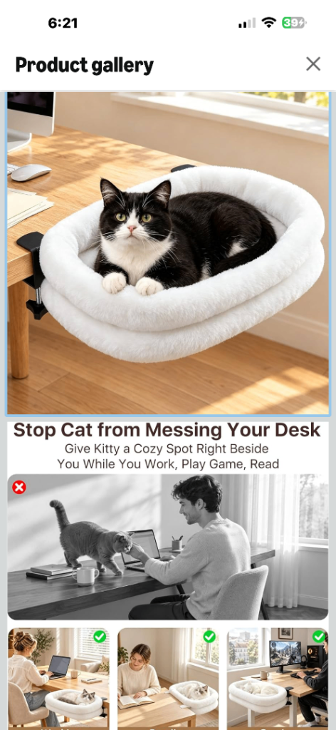 Cat desk bed