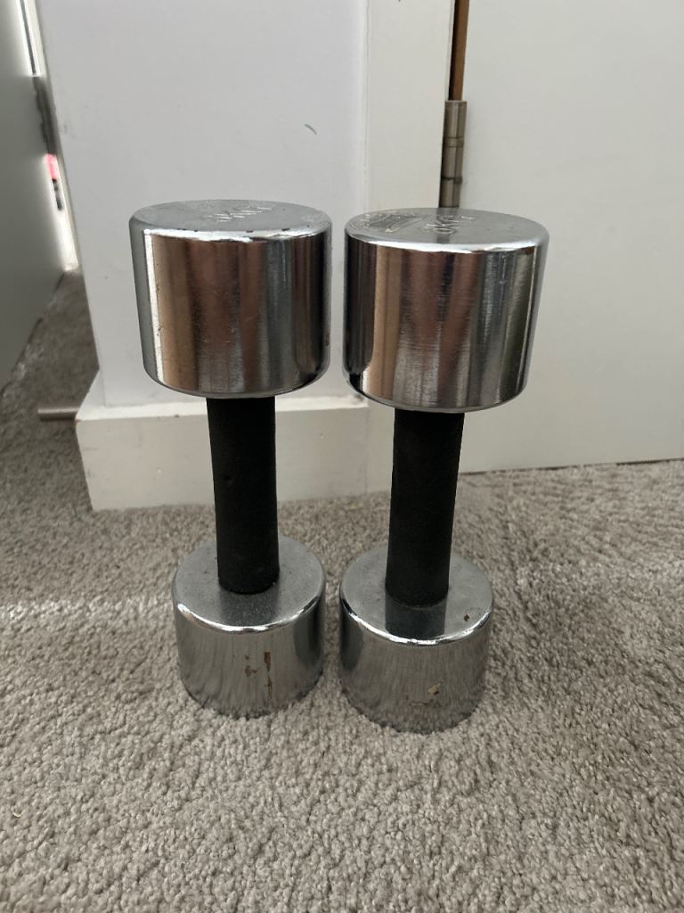 Pair of 6kg Chrome Dumbbells - Good Condition