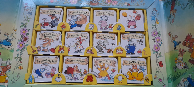 Set of 12 tiny children's story board books: BUNNIES EASTER PARADE 