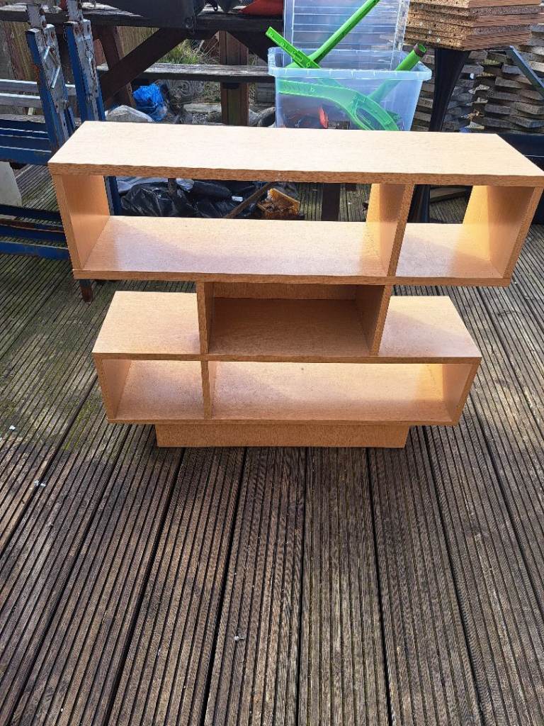 shelving unit in light wood 