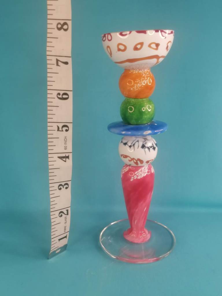 Very nice coloury Art Candle holder, home decor.