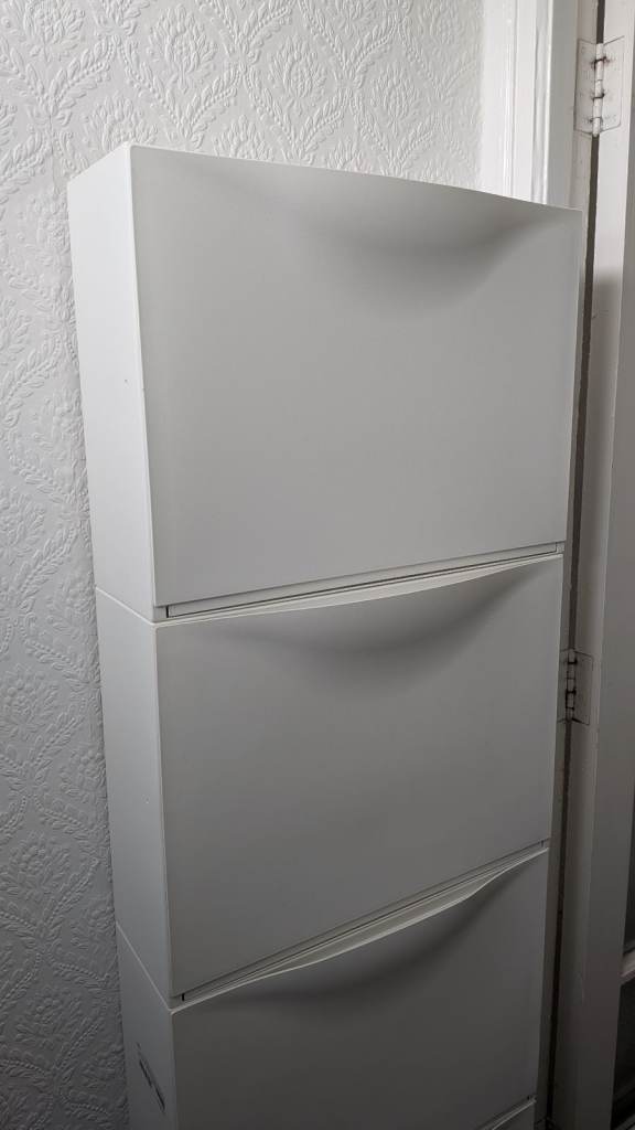 IKEA TRONES white shoe storage cabinets – 4 units included.