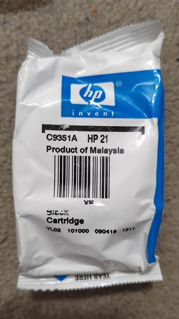 HP PRINTER INK CARTRIDGE BLACK 