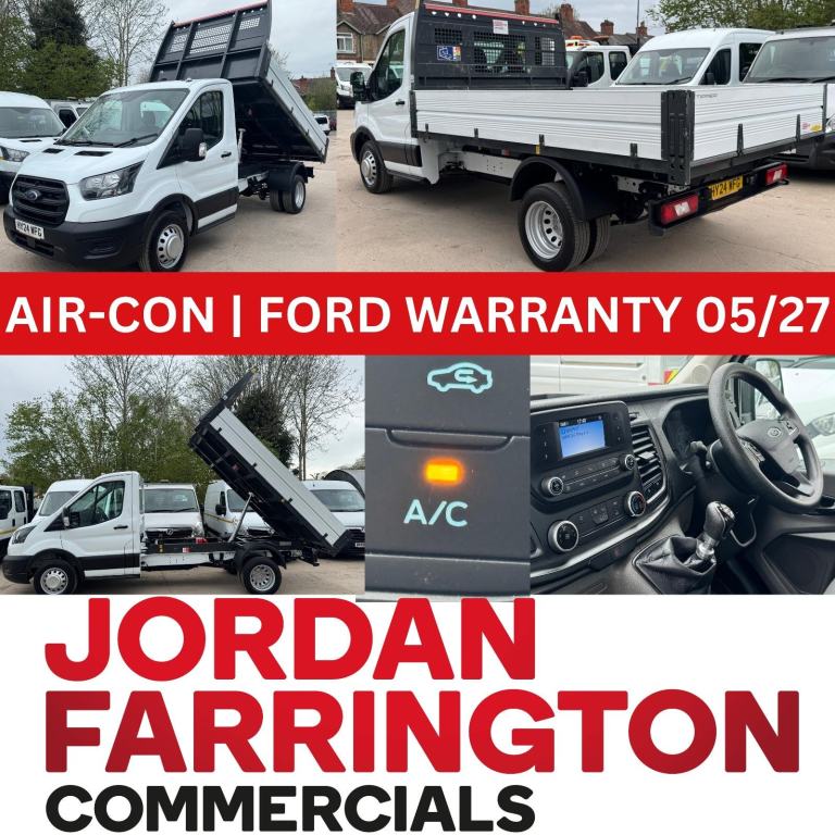 2024 FORD TRANSIT 350 EURO 6 ALLOY BODY RWD DRW SINGLE CAB TIPPER ** AIR-CON **