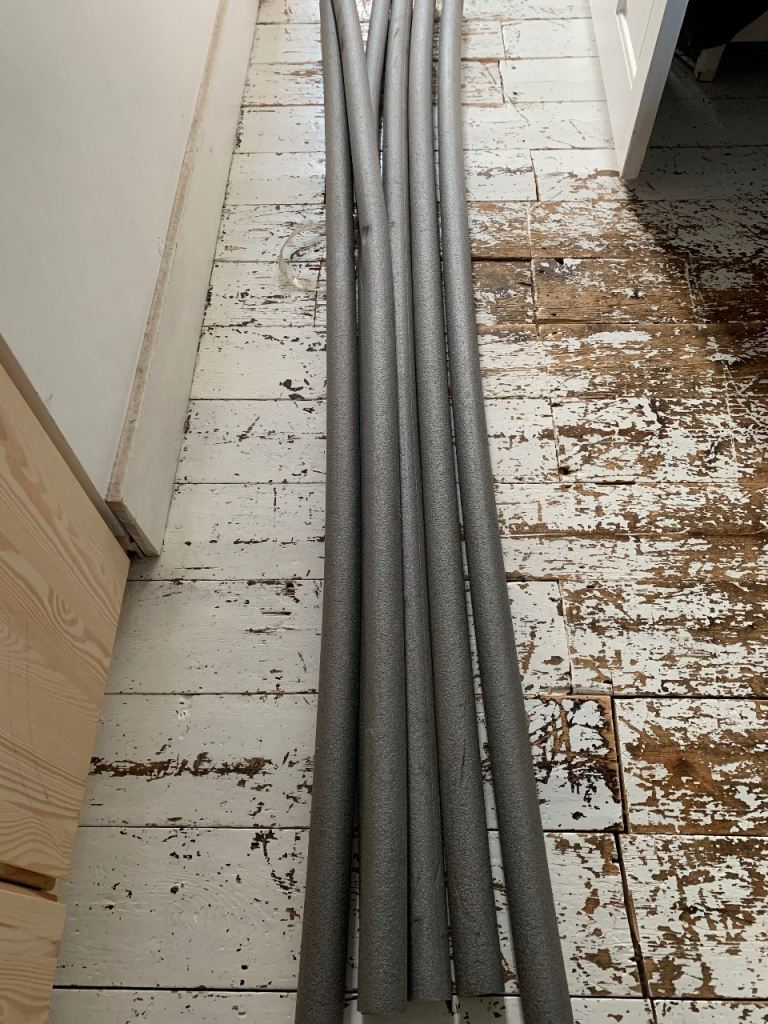 Grey pipe lagging/insulation 