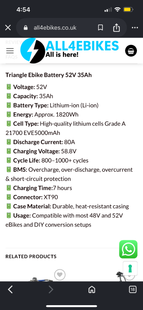 52 volt 35 amp battery 